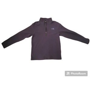 The North Face ANEF Pullover Mens Medium Navy Blue Waffle Grid Fleece 1/4 Zip